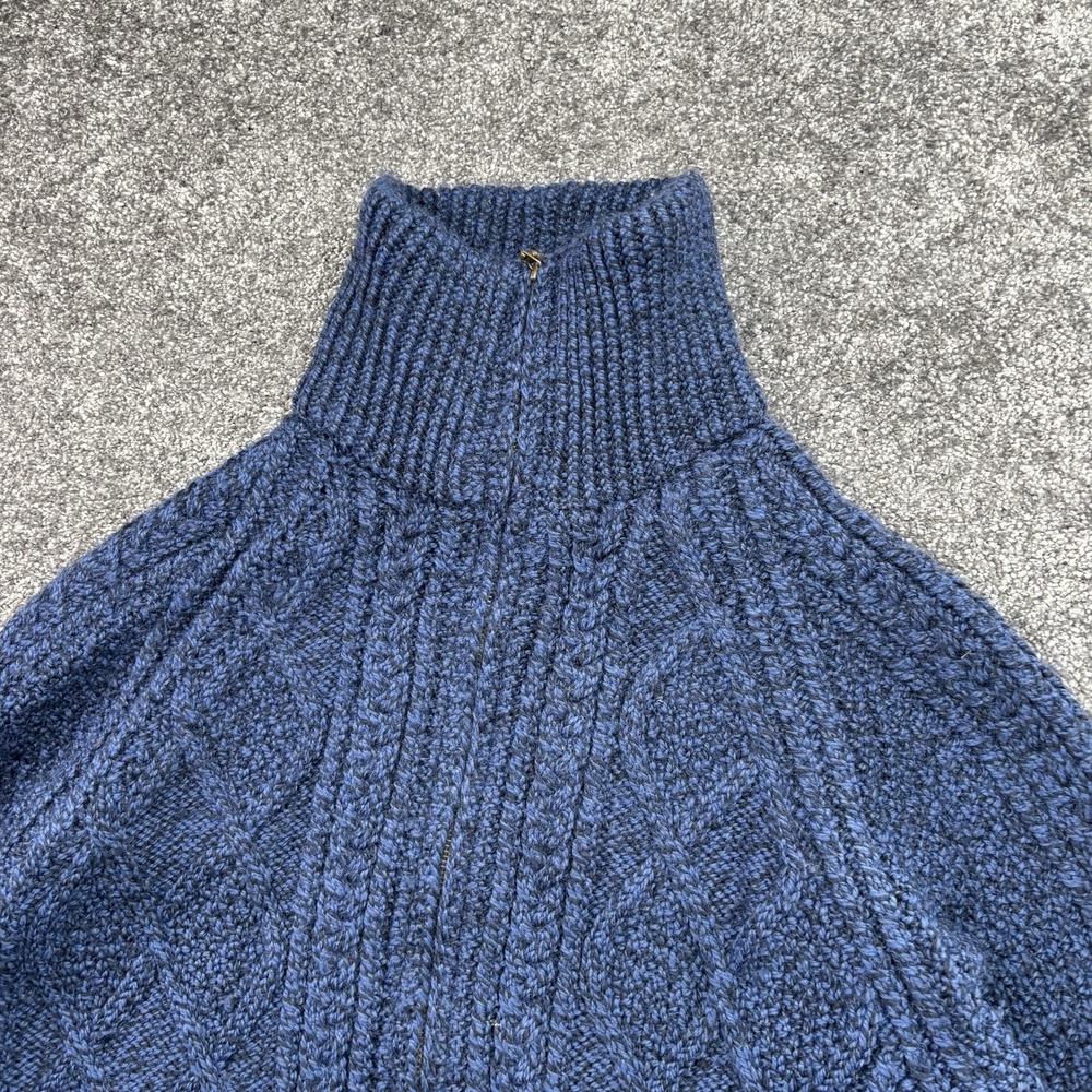 Carraig Donn 100% Merino Wool‎ Cable Knit Cardigan Sweater Womens XL Blue Zip Up - Picture 3 of 10